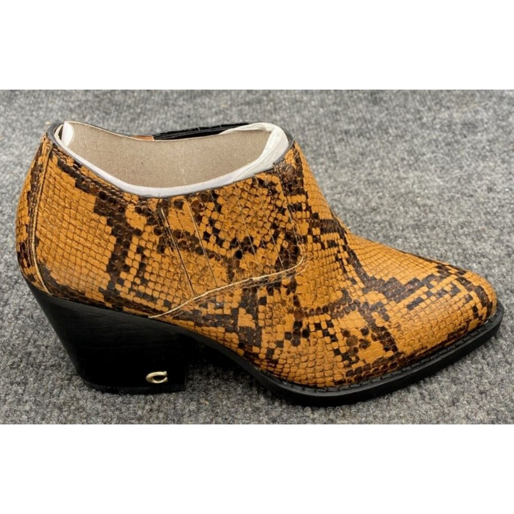 Coach Size 5c Low Western Booties Python Print Bl… - image 1